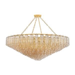 Watertown Chandelier 59.5" in aged brass — a Hudson Valley chandelier for dining rooms, entries, and living rooms at Laurie Yapp Home.