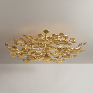 Menorca Semi Flush 50" shown from a second angle to highlight the shade profile and mounting canopy.