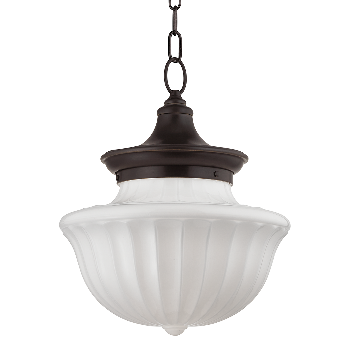 Dutchess Pendant 15" in aged brass — a Hudson Valley pendant for kitchens, entries, and dining rooms at Laurie Yapp Home.