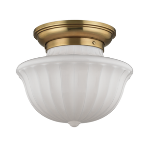 Dutchess Flush Mount 15" in aged brass — a Hudson Valley flush mount for hallways, bedrooms, and entryways at Laurie Yapp Home.