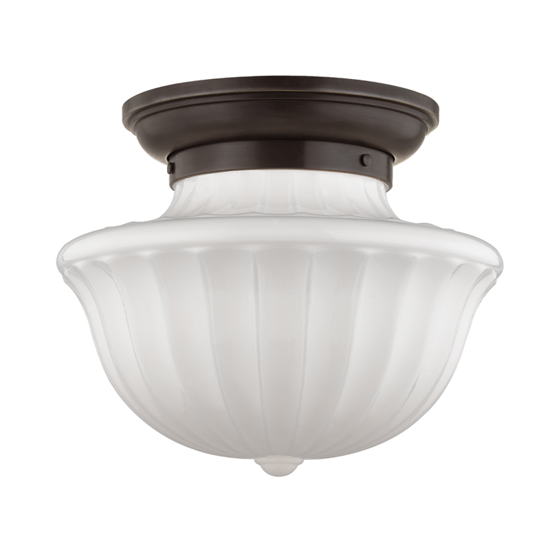 Dutchess Flush Mount 15" in aged brass — a Hudson Valley flush mount for hallways, bedrooms, and entryways at Laurie Yapp Home.
