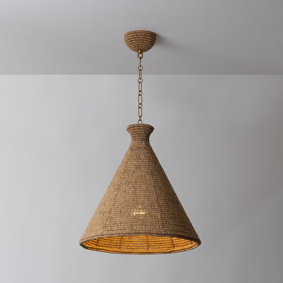 Tallman Pendant 20" shown from the front to reveal the shade shape and metal detail.