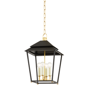 Natick Lantern 0" in aged brass — a Hudson Valley lantern for entries, foyers, and covered porches at Laurie Yapp Home.