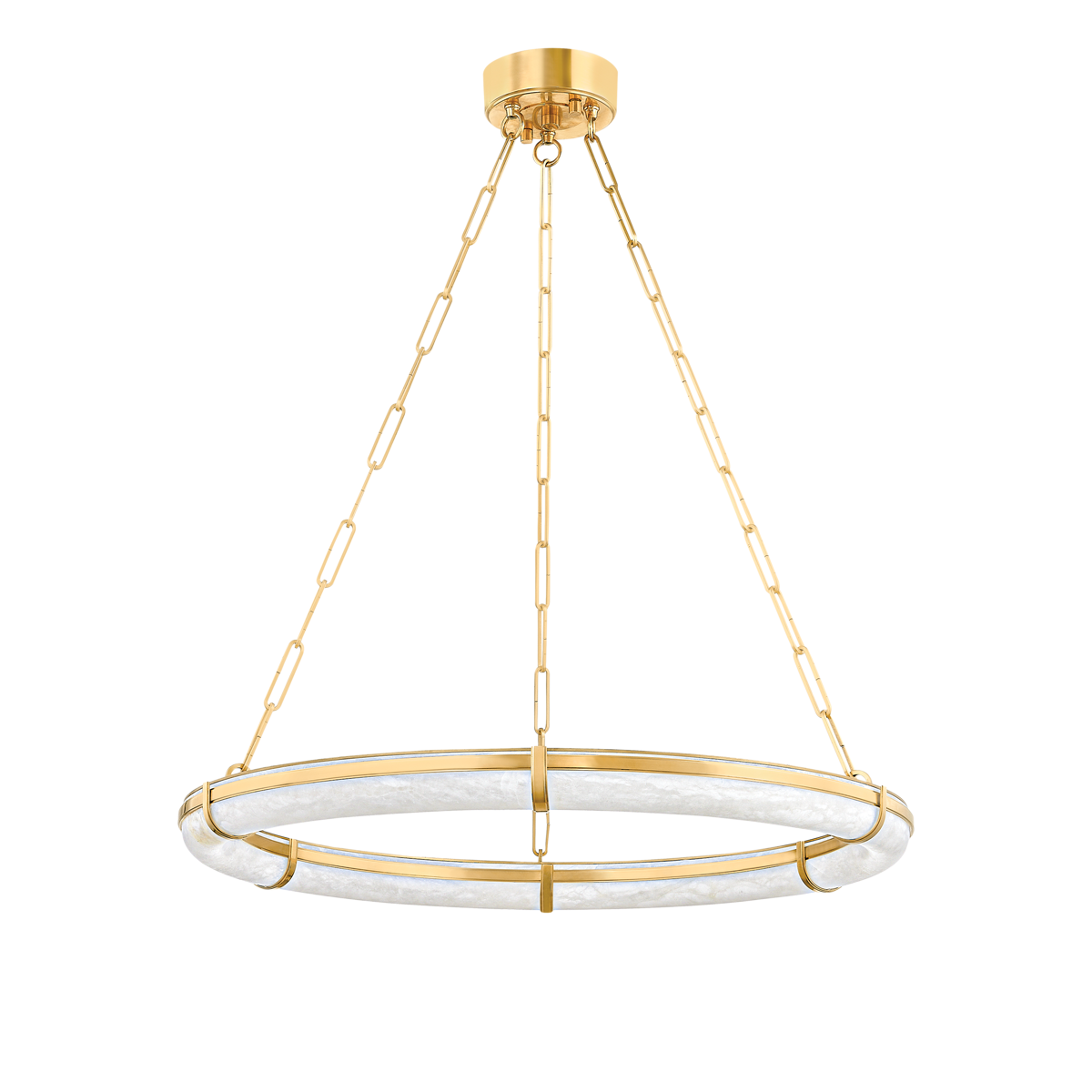 Sennett Chandelier 30.5" in aged brass — a Hudson Valley chandelier for dining rooms, entries, and living rooms at Laurie Yapp Home.