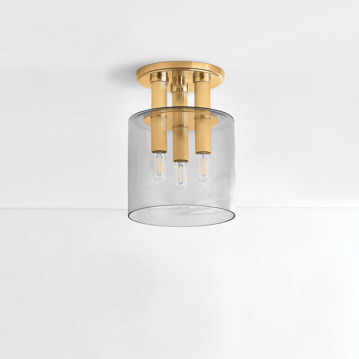 Crystler Flush Mount 8.5" in aged brass — a Hudson Valley flush mount for hallways, bedrooms, and entryways at Laurie Yapp Home.