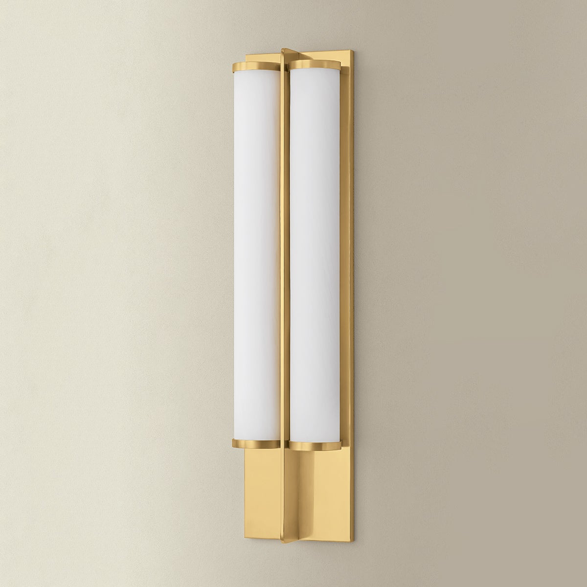 Northfield Wall Sconce 5.5" in aged brass — a Hudson Valley wall sconce for bathrooms, hallways, and living rooms at Laurie Yapp Home.