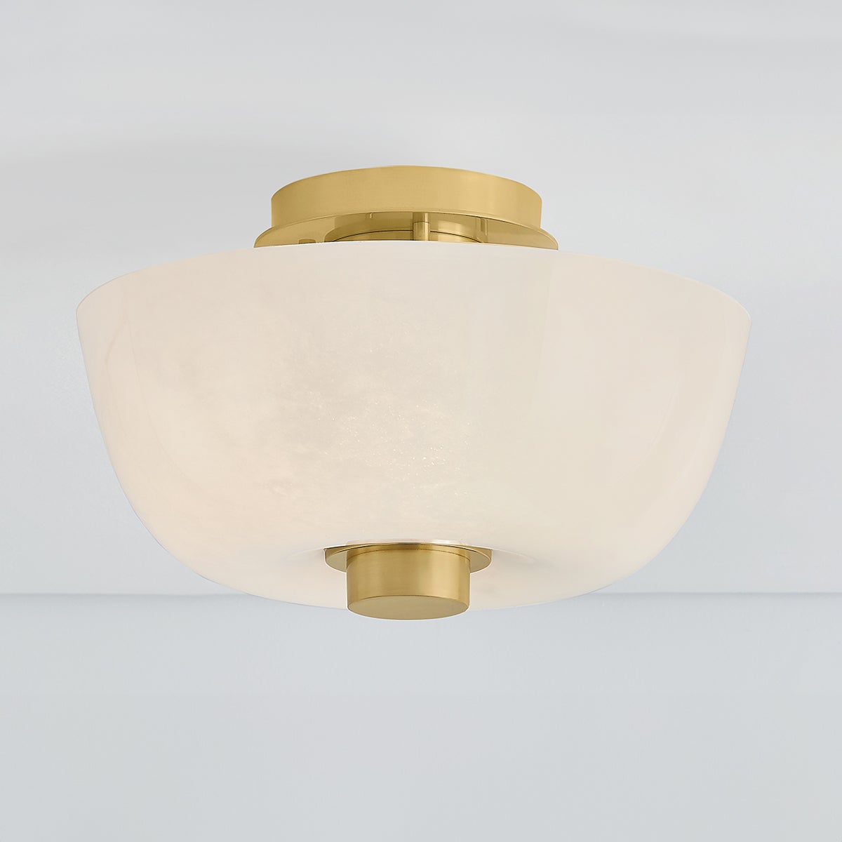 Dove Flush Mount in aged brass — a Hudson Valley flush mount for hallways, bedrooms, and entryways at Laurie Yapp Home.