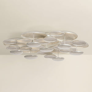 Fistral Semi Flush 58.5" shown from the front to reveal the shade profile and mounting canopy.