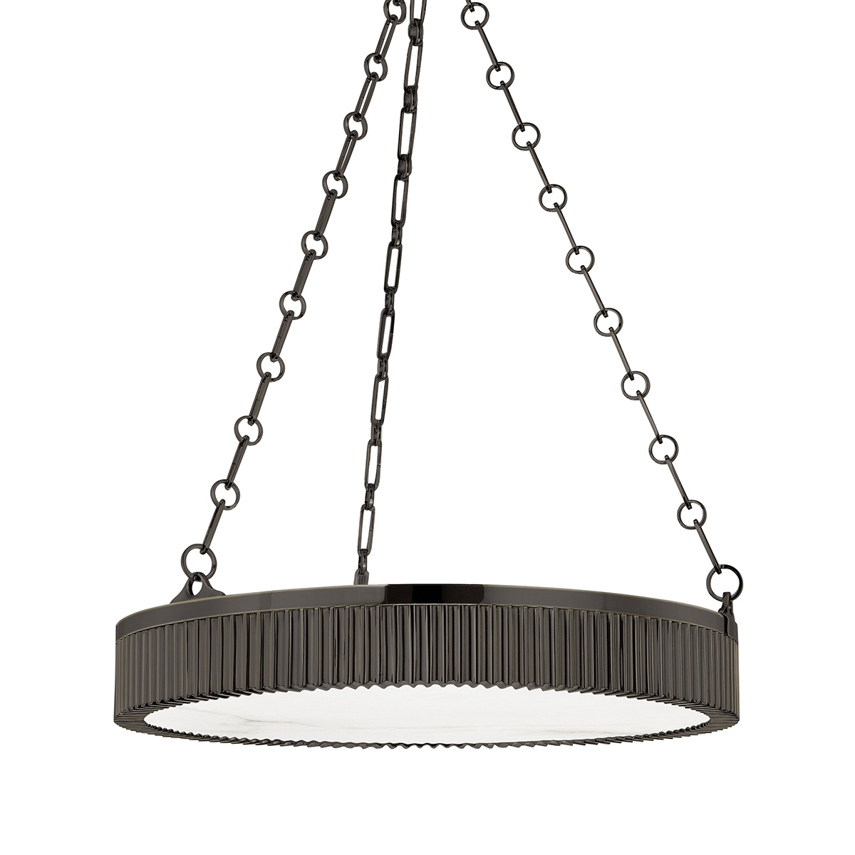 Lynden Chandelier 22" in dark bronze shown from the front to reveal the frame, arms, and shade detail.