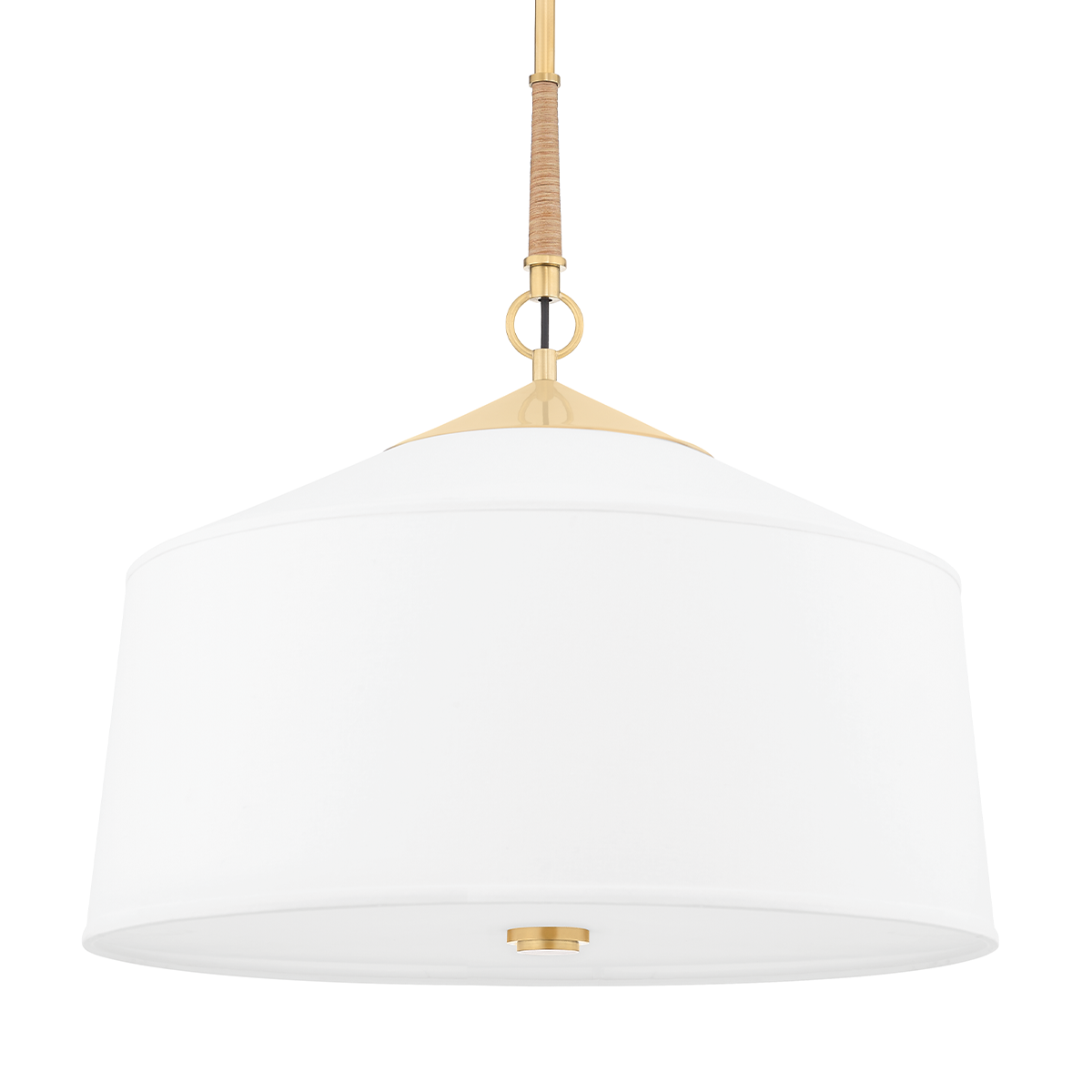 White Plains Pendant 22.25" in aged brass — a Hudson Valley pendant for kitchens, entries, and dining rooms at Laurie Yapp Home.
