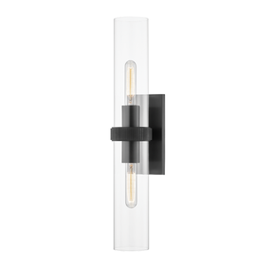 Briggs Wall Sconce 4.5" x 23" in bronze shown from a second angle to highlight the arm curve and shade silhouette.