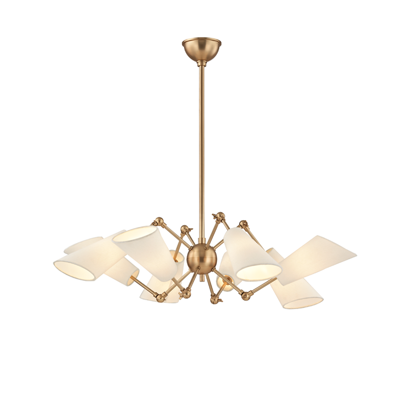 Buckingham Chandelier 34.5" in aged brass — a Hudson Valley chandelier for dining rooms, entries, and living rooms at Laurie Yapp Home.