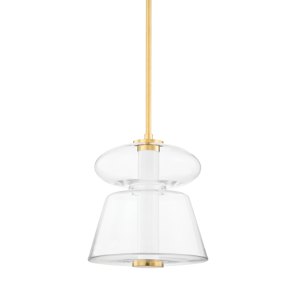 Palermo Pendant 13" in aged brass — a Hudson Valley pendant for kitchens, entries, and dining rooms at Laurie Yapp Home.