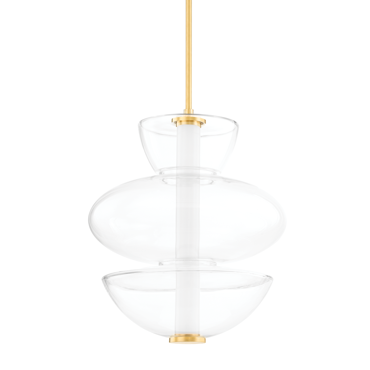 Palermo Pendant 19" in aged brass — a Hudson Valley pendant for kitchens, entries, and dining rooms at Laurie Yapp Home.