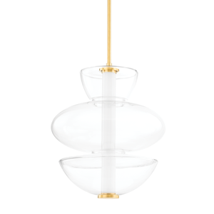 Palermo Pendant 19" in aged brass — a Hudson Valley pendant for kitchens, entries, and dining rooms at Laurie Yapp Home.