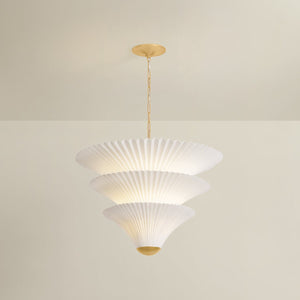 Belluno Chandelier 28" shown from a second angle to highlight the frame, arms, and shade detail.