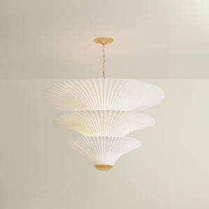 Belluno Chandelier 40" shown from a second angle to highlight the frame, arms, and shade detail.