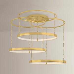 Chiasso Chandelier 55.5" shown from the front to reveal the frame, arms, and shade detail.