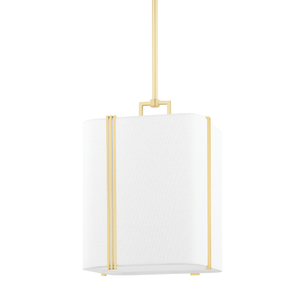 Downing Pendant 13.32" in aged brass — a Hudson Valley pendant for kitchens, entries, and dining rooms at Laurie Yapp Home.
