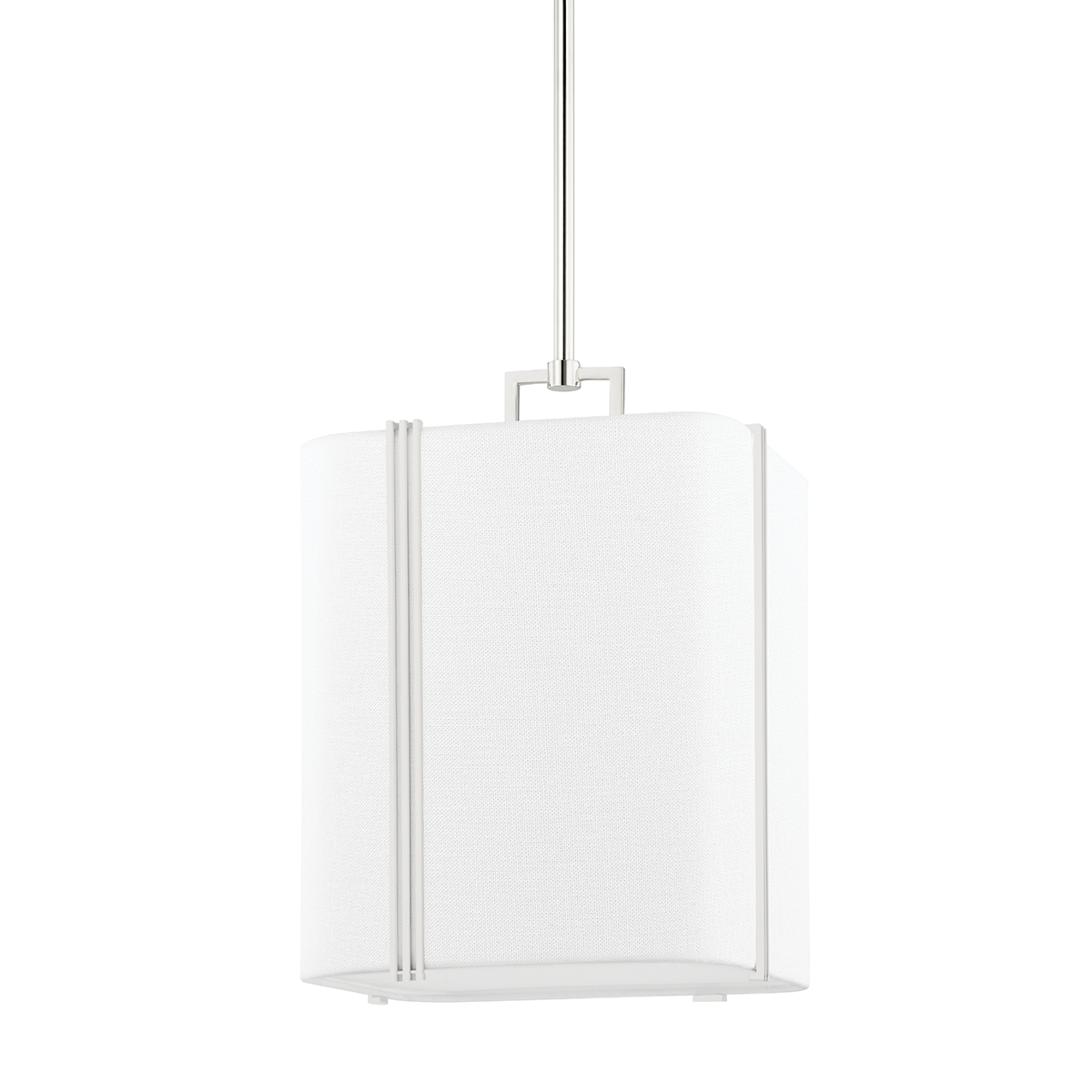 Downing Pendant 13.32" in polished nickel shown from a second angle to highlight the shade shape and metal detail.