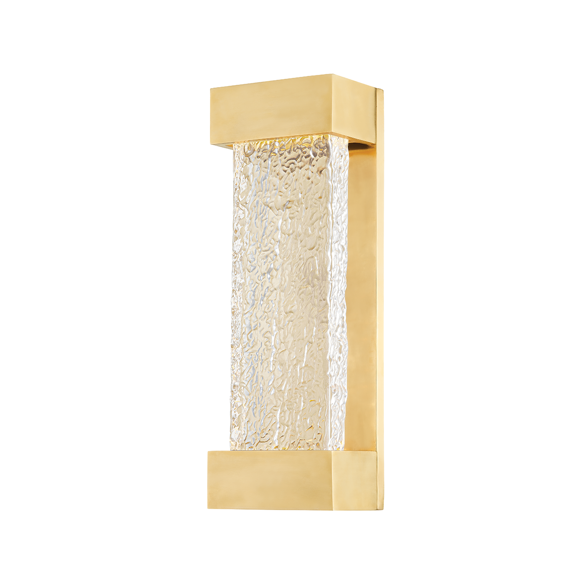 Wharton Wall Sconce 5" x 15" in aged brass — a Hudson Valley wall sconce for bathrooms, hallways, and living rooms at Laurie Yapp Home.