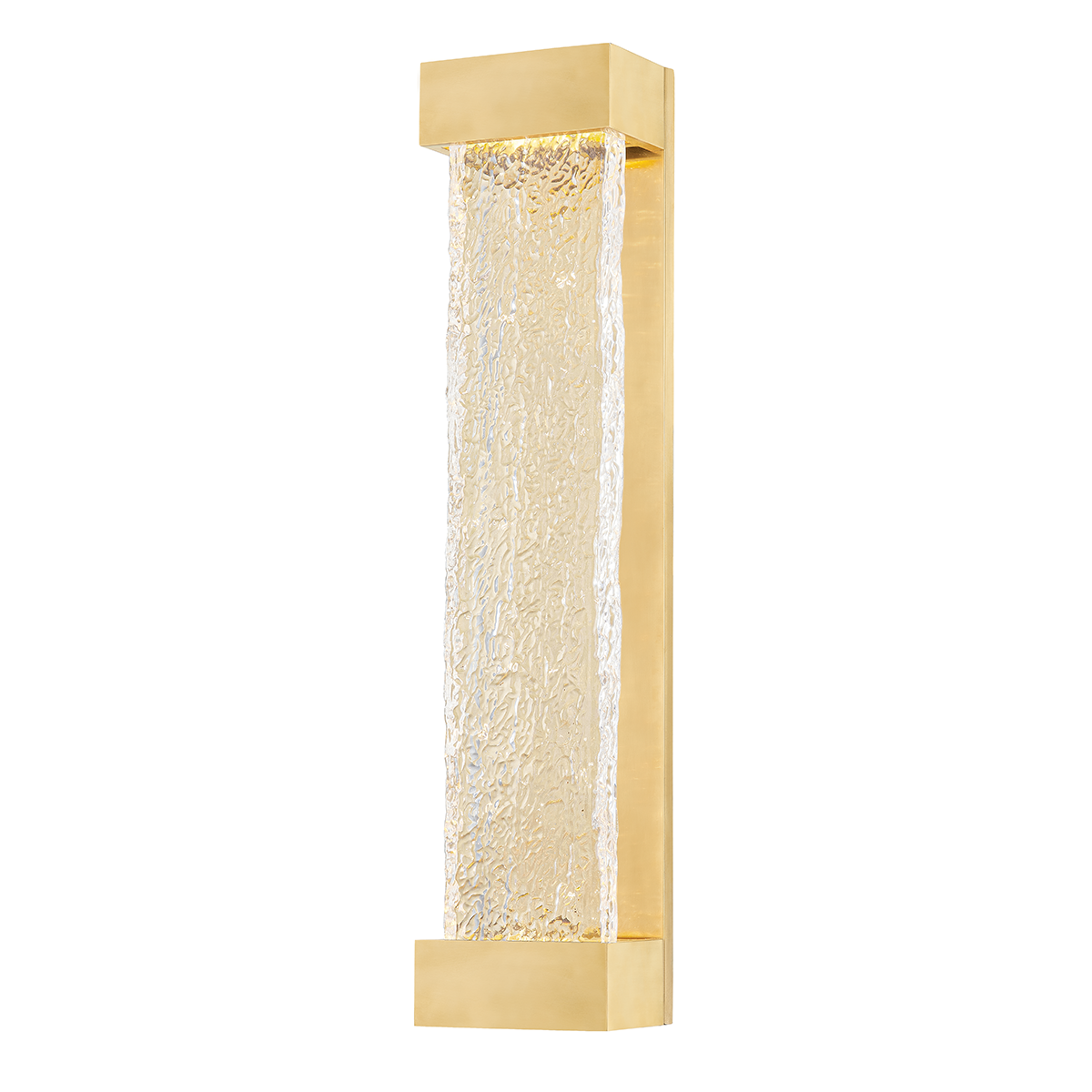Wharton Wall Sconce 5" x 23" in aged brass — a Hudson Valley wall sconce for bathrooms, hallways, and living rooms at Laurie Yapp Home.