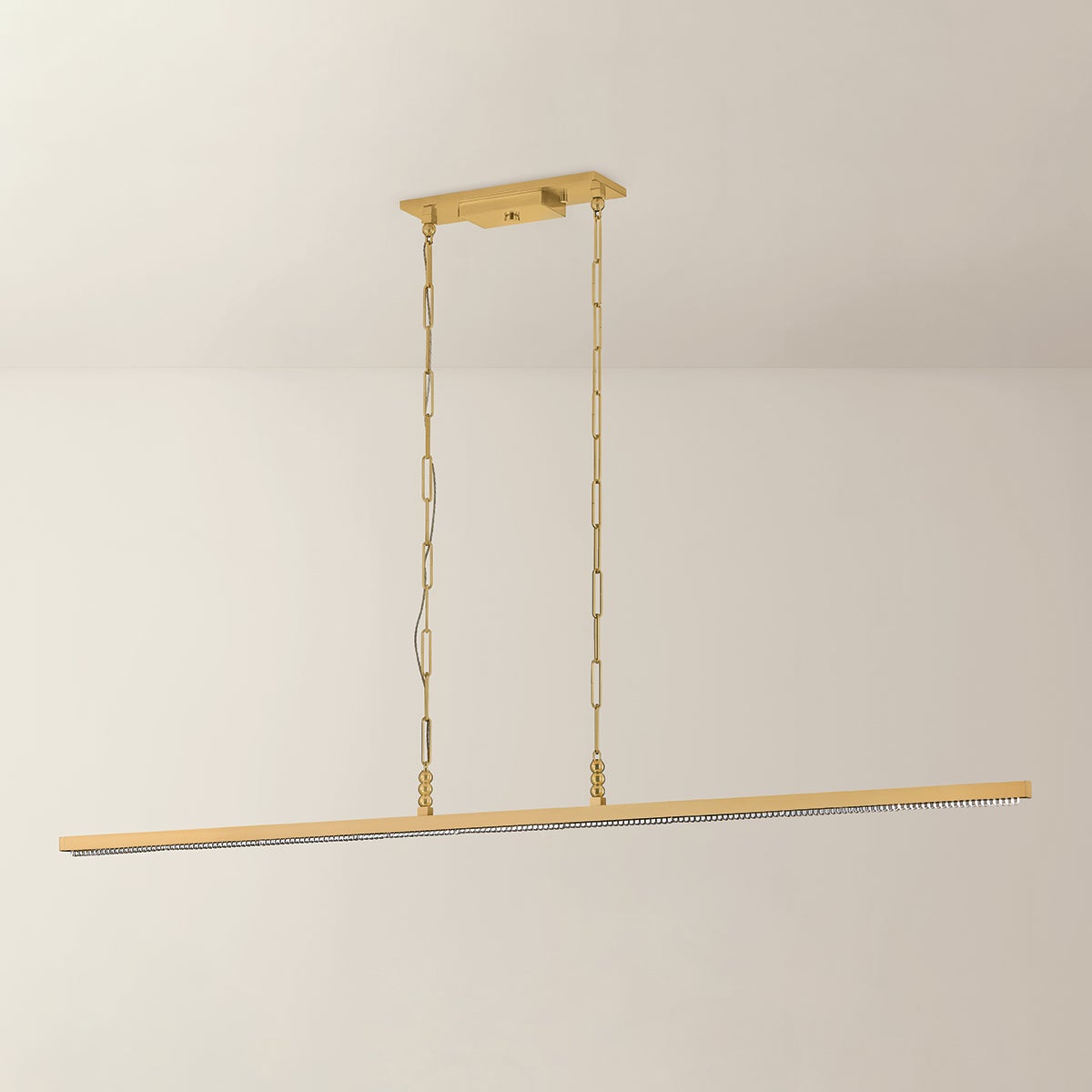 Cortina Linear — a Corbett linear for dining rooms, kitchen islands, and long consoles at Laurie Yapp Home.