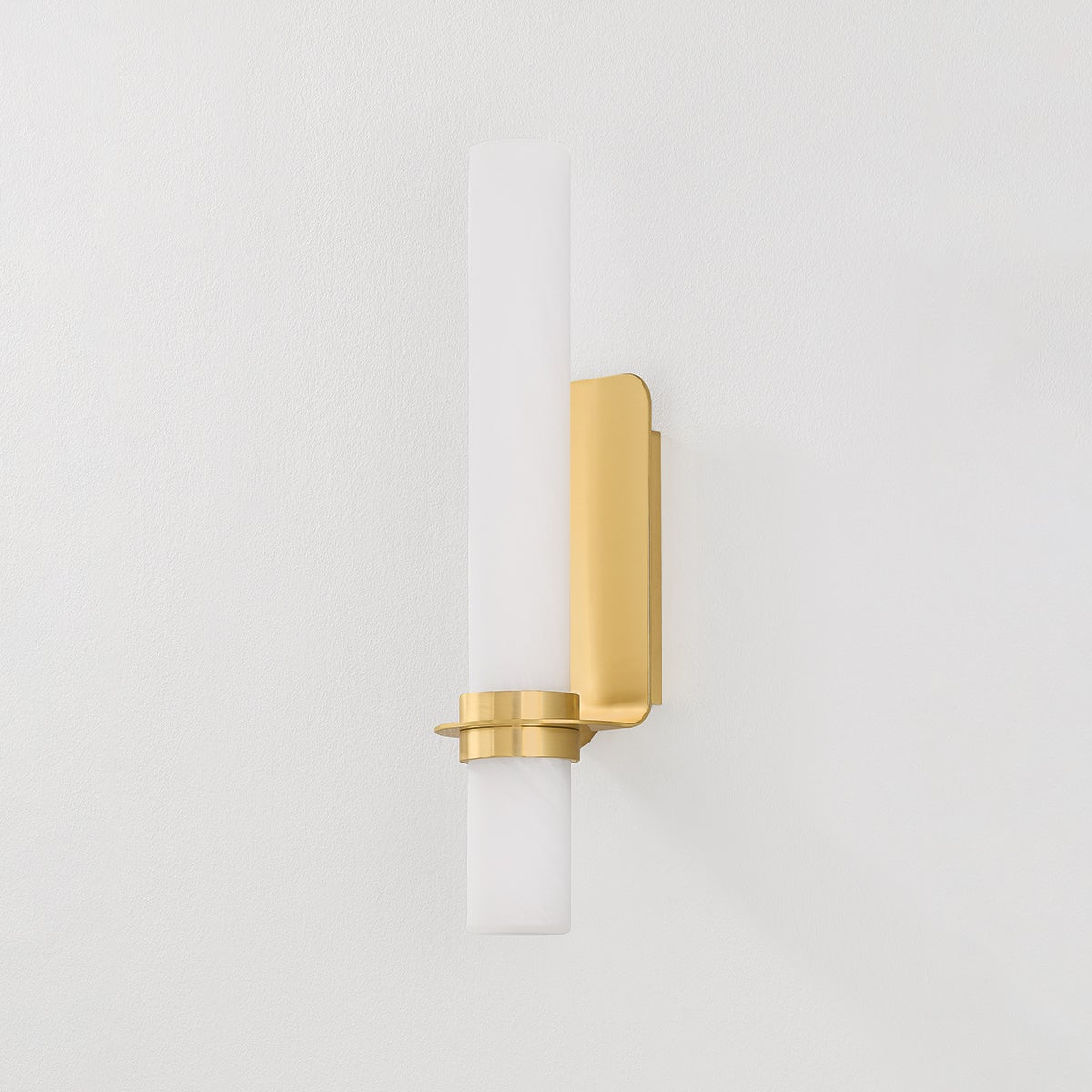 Groveland Station Wall Sconce 4.75" x 18" in aged brass — a Hudson Valley wall sconce for bathrooms, hallways, and living rooms at Laurie Yapp Home.