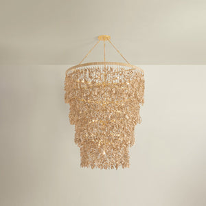 Naxos Chandelier 42" shown from the front to reveal the frame, arms, and shade detail.
