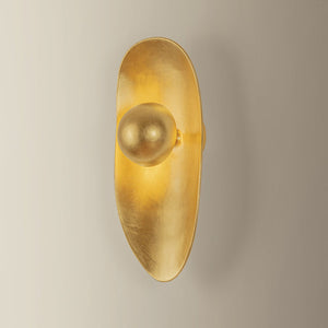 Meena Wall Sconce shown from the front to reveal the arm curve and shade silhouette.