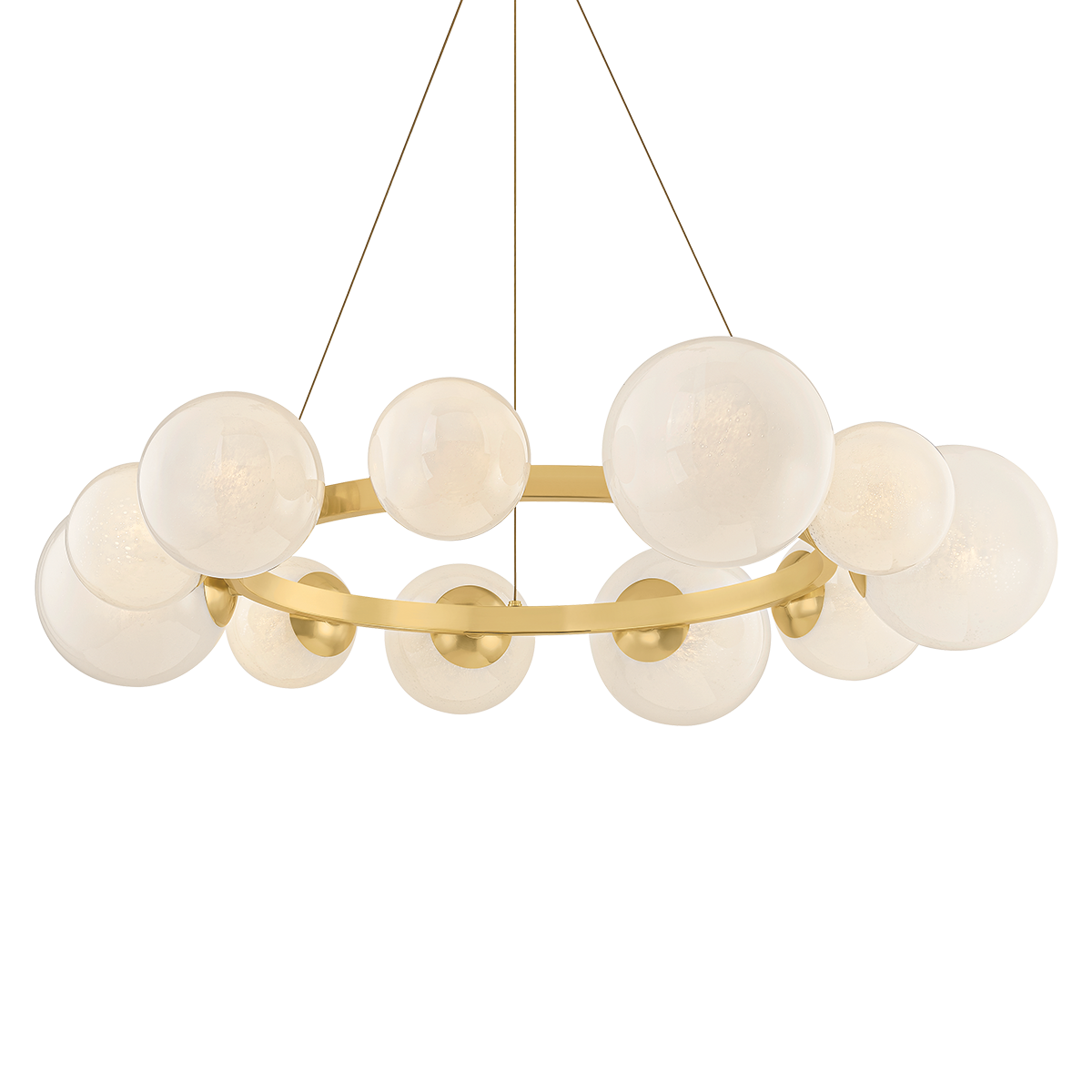 Pacama Chandelier 40.25" in aged brass — a Hudson Valley chandelier for dining rooms, entries, and living rooms at Laurie Yapp Home.