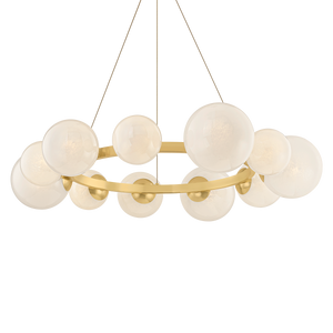 Pacama Chandelier 40.25" in aged brass — a Hudson Valley chandelier for dining rooms, entries, and living rooms at Laurie Yapp Home.