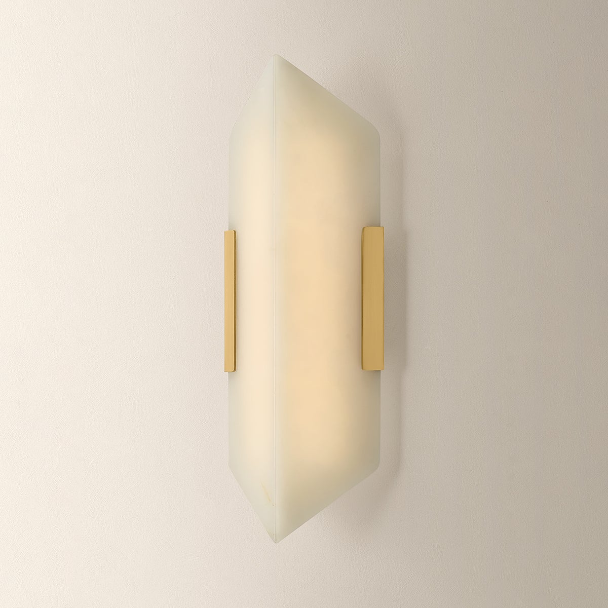 Geo Wall Sconce 5.75" shown from a second angle to highlight the arm curve and shade silhouette.