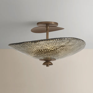 Alba Semi Flush 20" shown from the front to reveal the shade profile and mounting canopy.