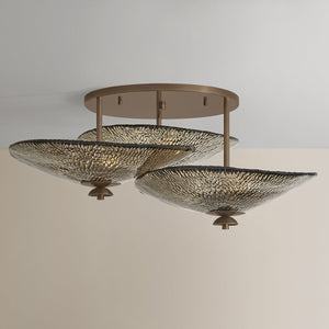 Alba Semi Flush 36.25" shown from the front to reveal the shade profile and mounting canopy.