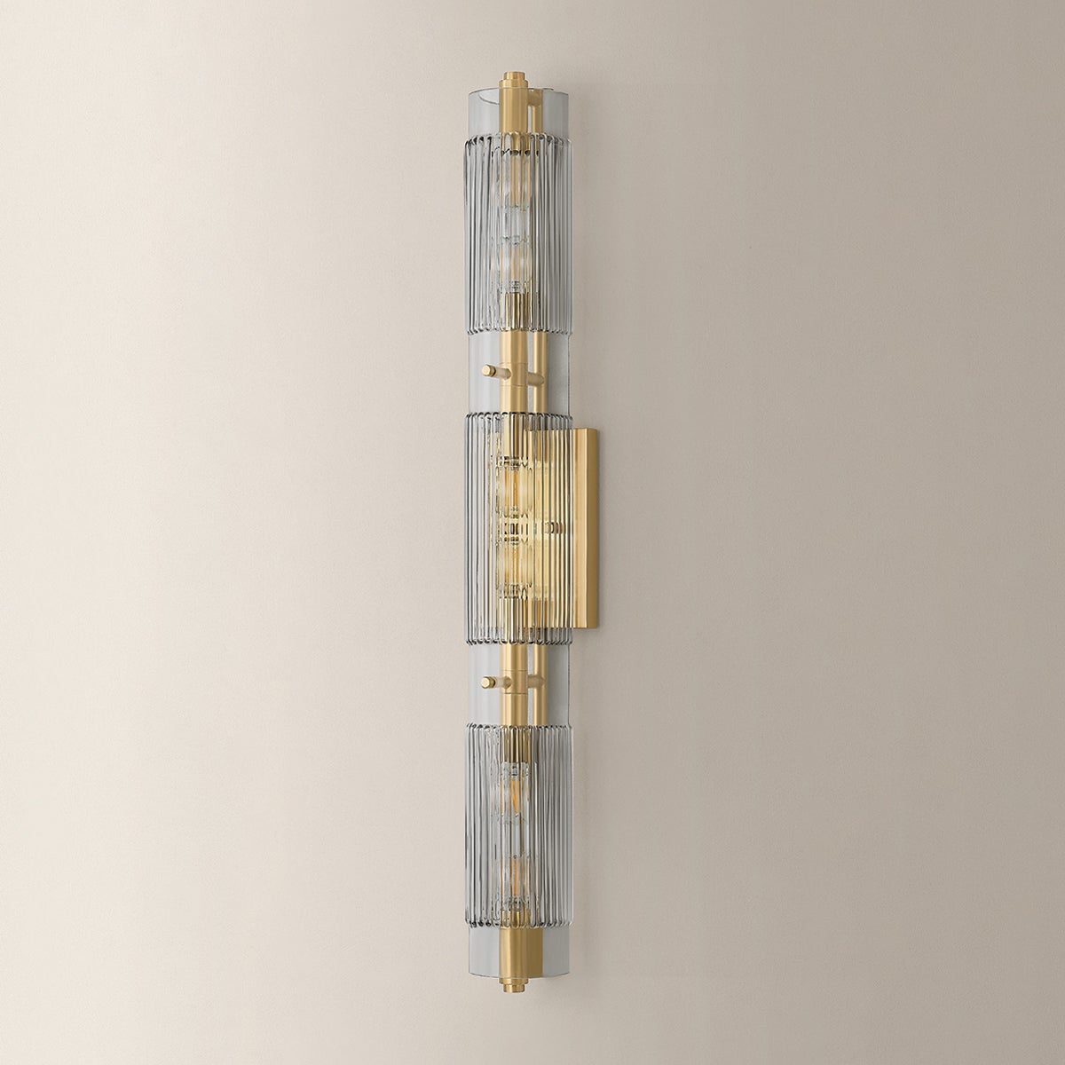 Duoro Bath And Vanity 4.25" x 31.5" shown from a second angle to highlight the arm spread and shade silhouette.