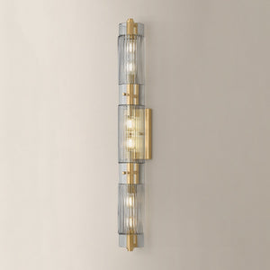 Duoro Bath And Vanity 4.25" x 31.5" shown from the front to reveal the arm spread and shade silhouette.