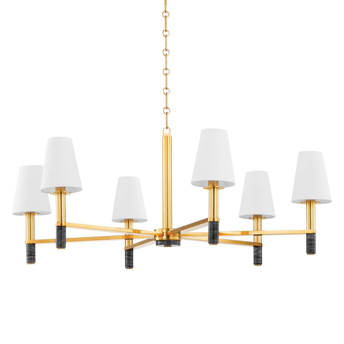 Montreal Chandelier 40" in aged brass — a Hudson Valley chandelier for dining rooms, entries, and living rooms at Laurie Yapp Home.