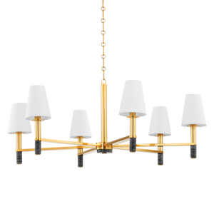 Montreal Chandelier 40" in aged brass — a Hudson Valley chandelier for dining rooms, entries, and living rooms at Laurie Yapp Home.