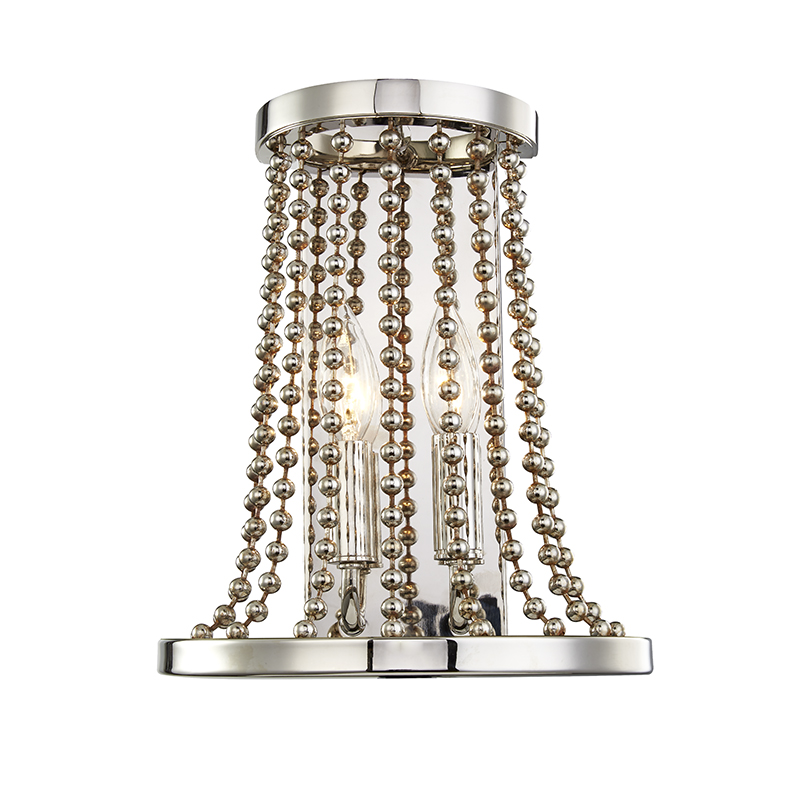 Spool Wall Sconce in polished nickel — a Hudson Valley wall sconce for bathrooms, hallways, and living rooms at Laurie Yapp Home.