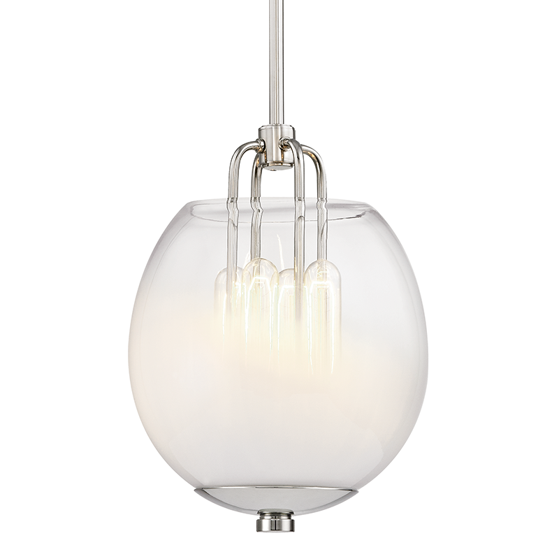 Sawyer Pendant in polished nickel — a Hudson Valley pendant for kitchens, entries, and dining rooms at Laurie Yapp Home.