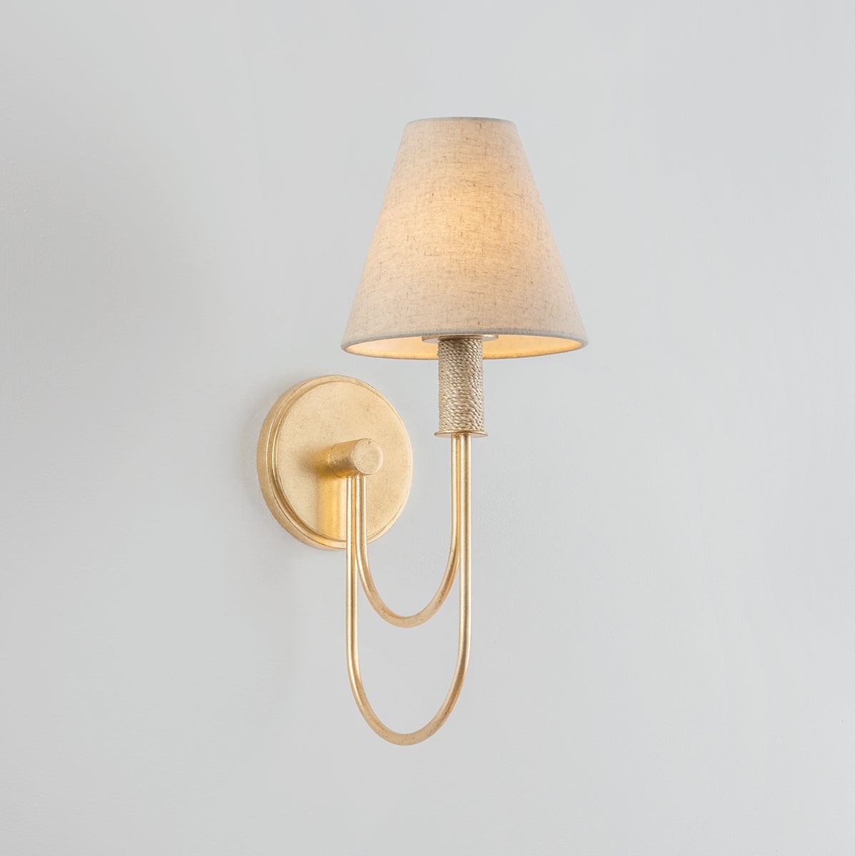 Warrensburg Wall Sconce shown from the front to reveal the arm curve and shade silhouette.