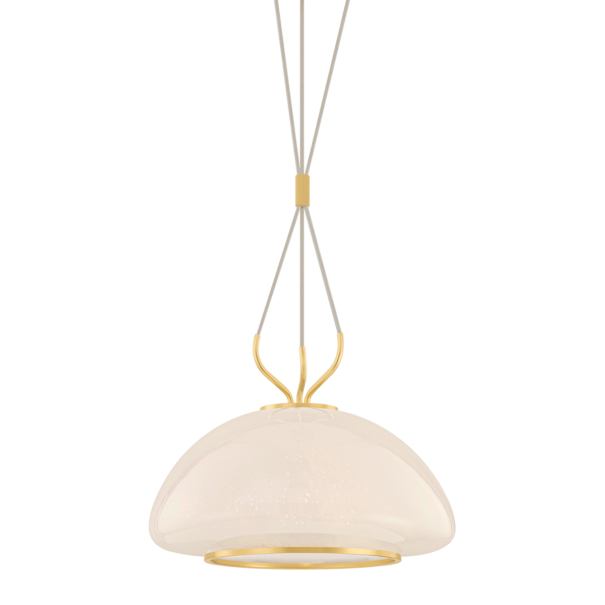 Baudette Pendant 18" in aged brass — a Hudson Valley pendant for kitchens, entries, and dining rooms at Laurie Yapp Home.