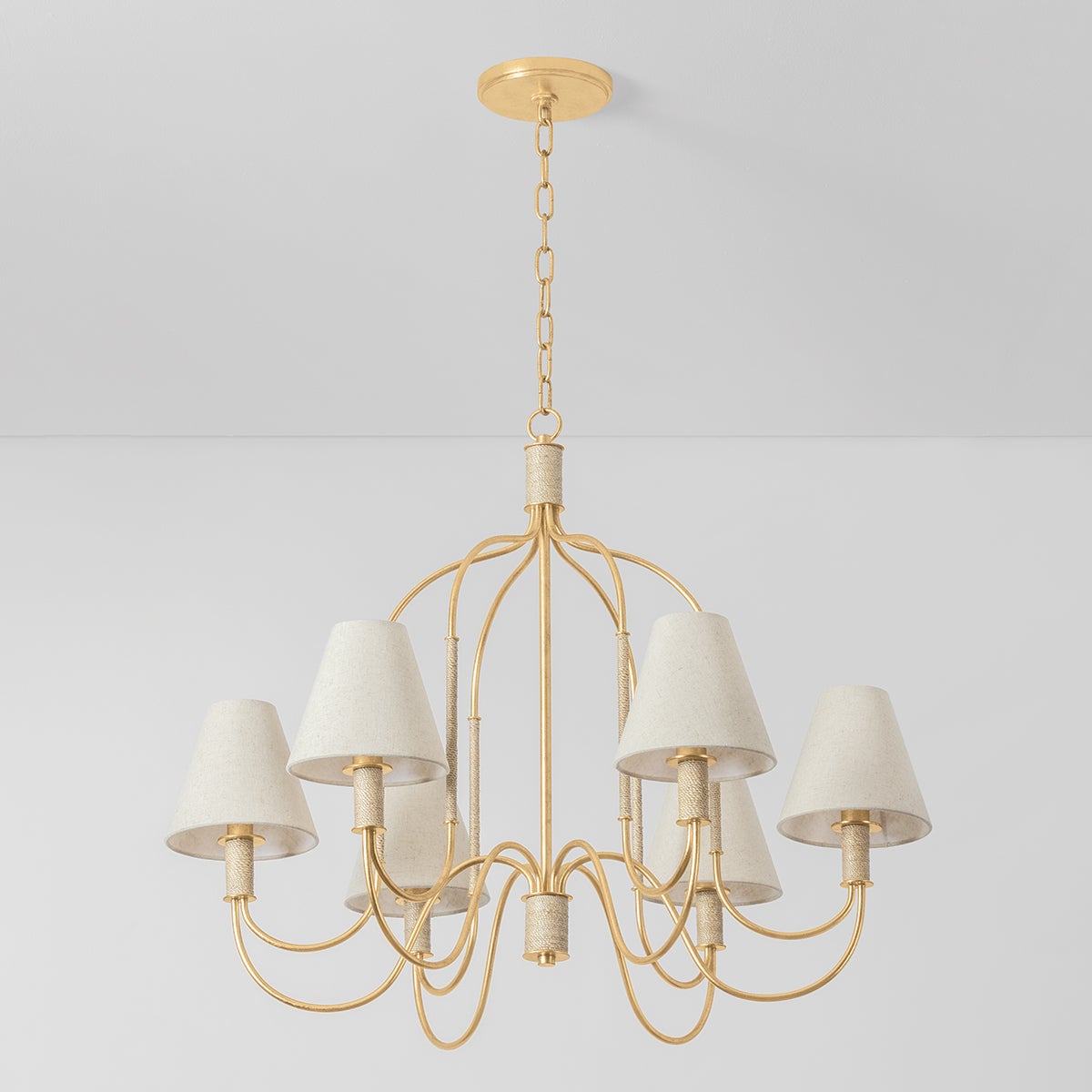 Warrensburg Chandelier 32.25" shown from a second angle to highlight the frame, arms, and shade detail.
