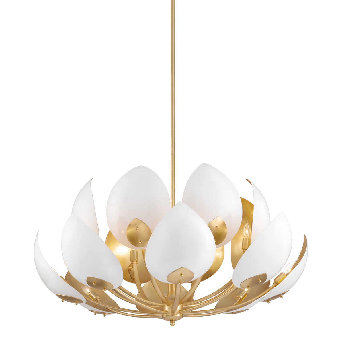 Lotus Chandelier 38.5" in black — a Hudson Valley chandelier for dining rooms, entries, and living rooms at Laurie Yapp Home.