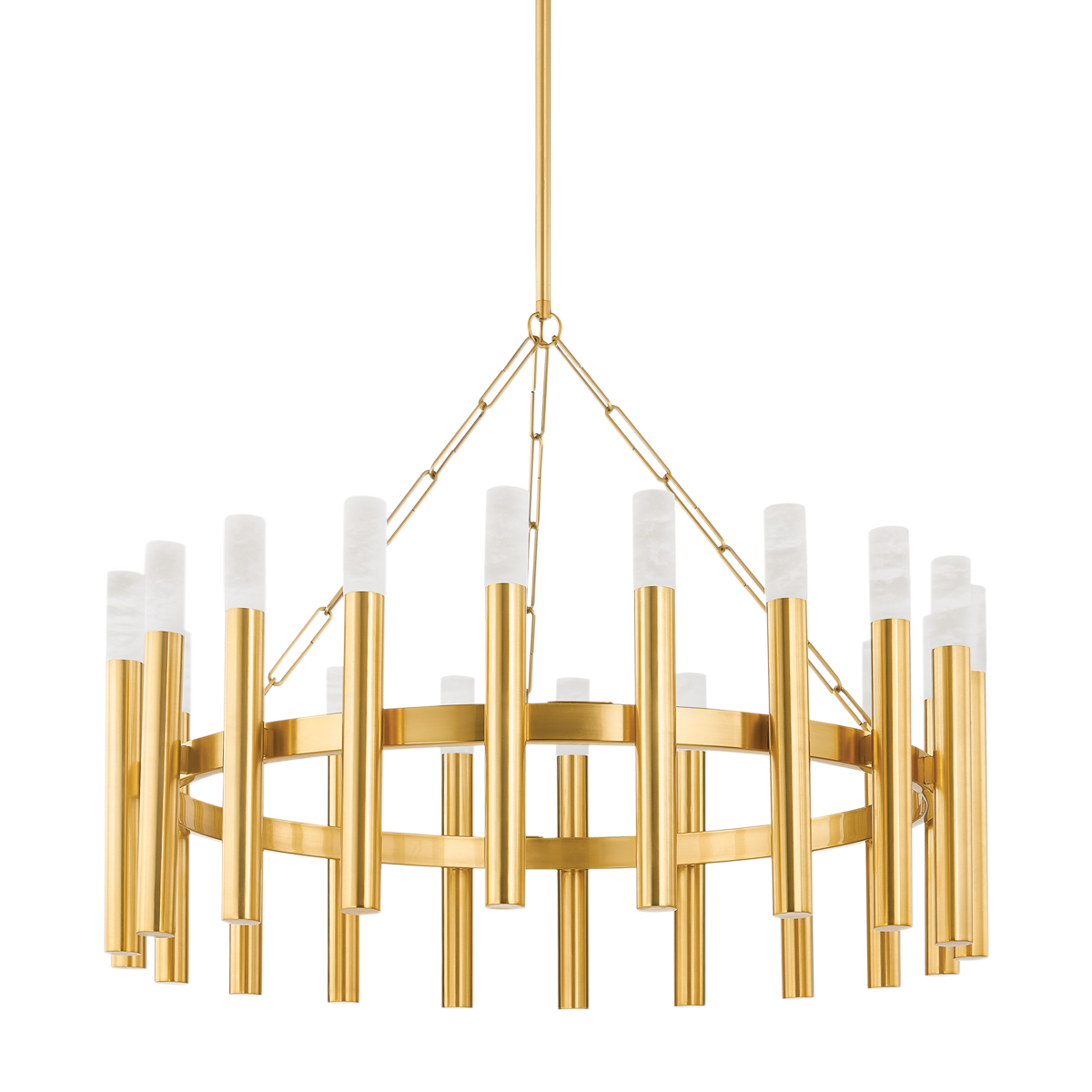 Pali Chandelier 42.25" in aged brass — a Hudson Valley chandelier for dining rooms, entries, and living rooms at Laurie Yapp Home.