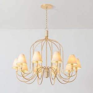 Warrensburg Chandelier 44" shown from the front to reveal the frame, arms, and shade detail.