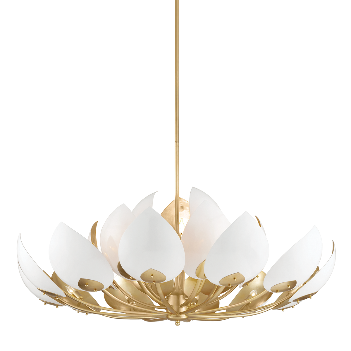 Lotus Chandelier 54" shown from a second angle to highlight the frame, arms, and shade detail.