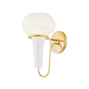 Adams Corner Wall Sconce in aged brass — a Hudson Valley wall sconce for bathrooms, hallways, and living rooms at Laurie Yapp Home.