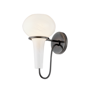 Adams Corner Wall Sconce shown from a second angle to highlight the arm curve and shade silhouette.